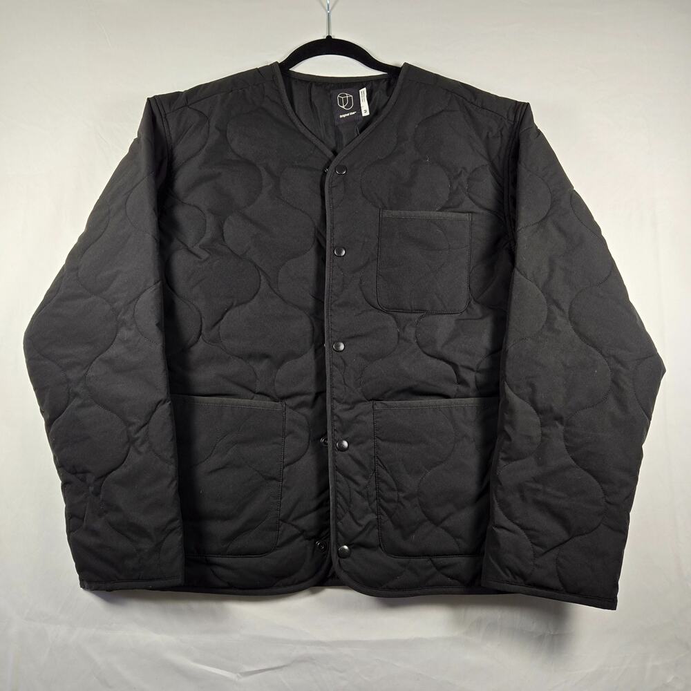 Original Use Masc Jacket Size Medium Full Lining Black Snap Winter Quilted